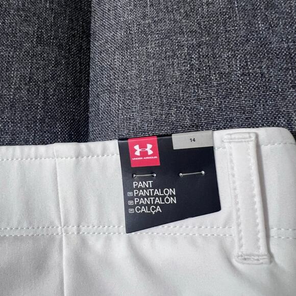 NWT‎ Under Armour Pant Women 14 White Fitted Activewear Golf - Picture 12 of 16